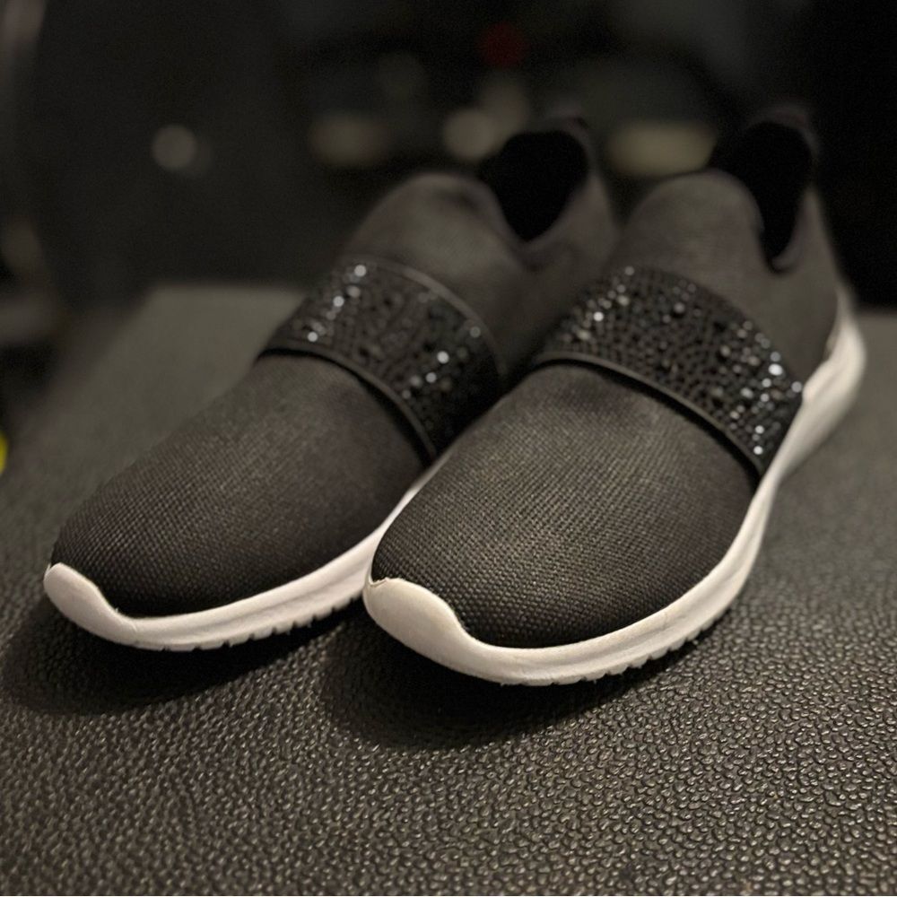 Women’s Nine West Black Athletic Shoes in Black & Bling